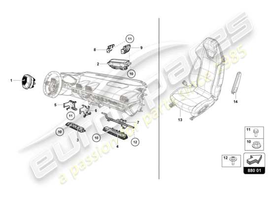 a part diagram from the Lamborghini LP610-4 Avio (2017) parts catalogue