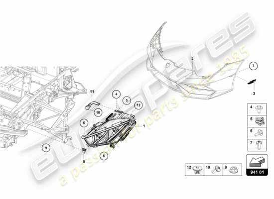 a part diagram from the Lamborghini Huracan LP610 parts catalogue