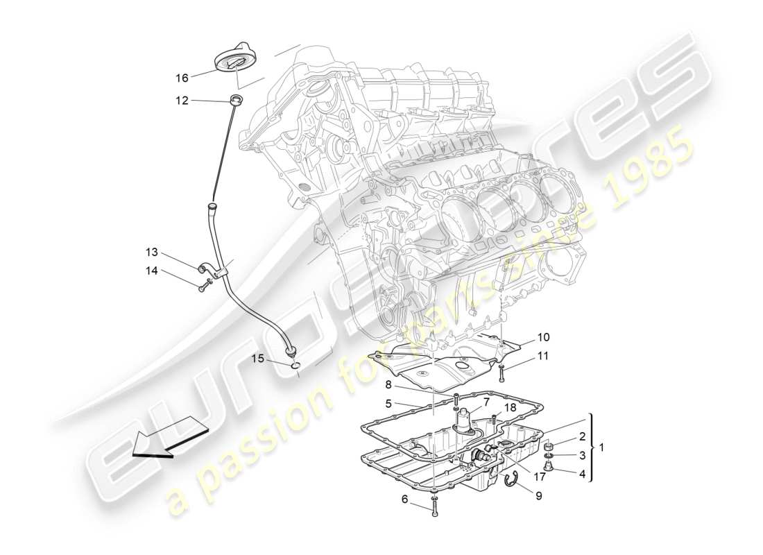 Maserati GranTurismo (2012) lubrication system: circuit and collection Part Diagram