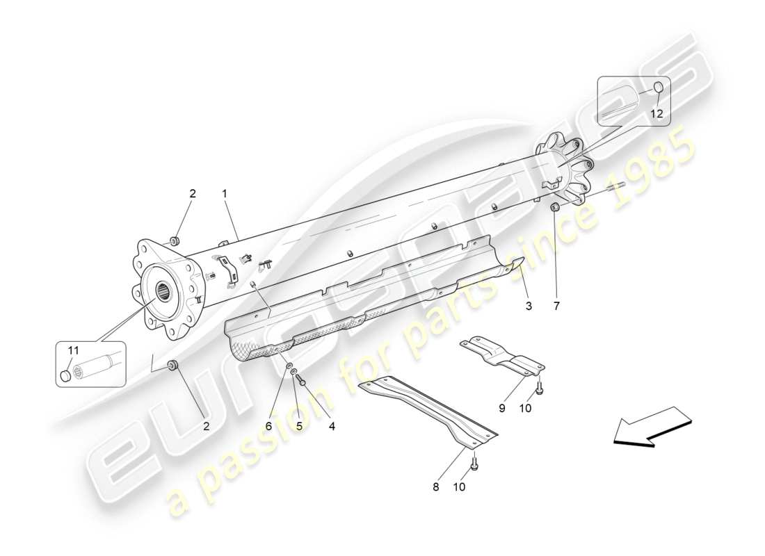 Maserati GranTurismo (2012) transmission shaft Part Diagram