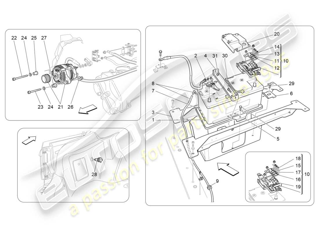 Maserati GranTurismo (2012) energy generation and accumulation Part Diagram