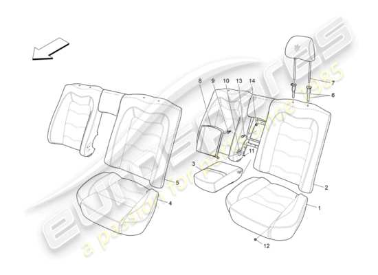 a part diagram from the Maserati GranTurismo parts catalogue