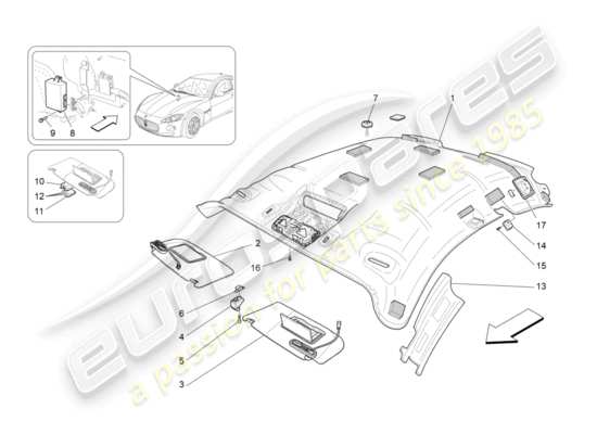 a part diagram from the Maserati GranTurismo parts catalogue