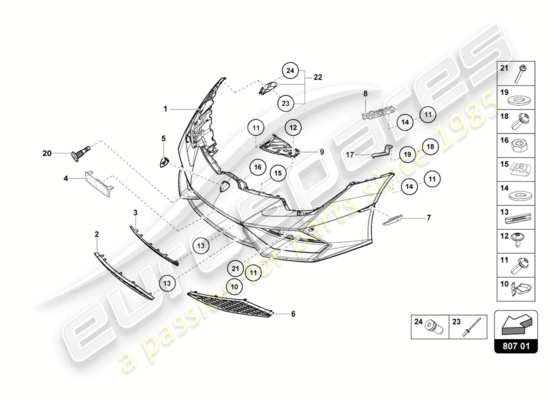 a part diagram from the Lamborghini Huracan LP610 parts catalogue