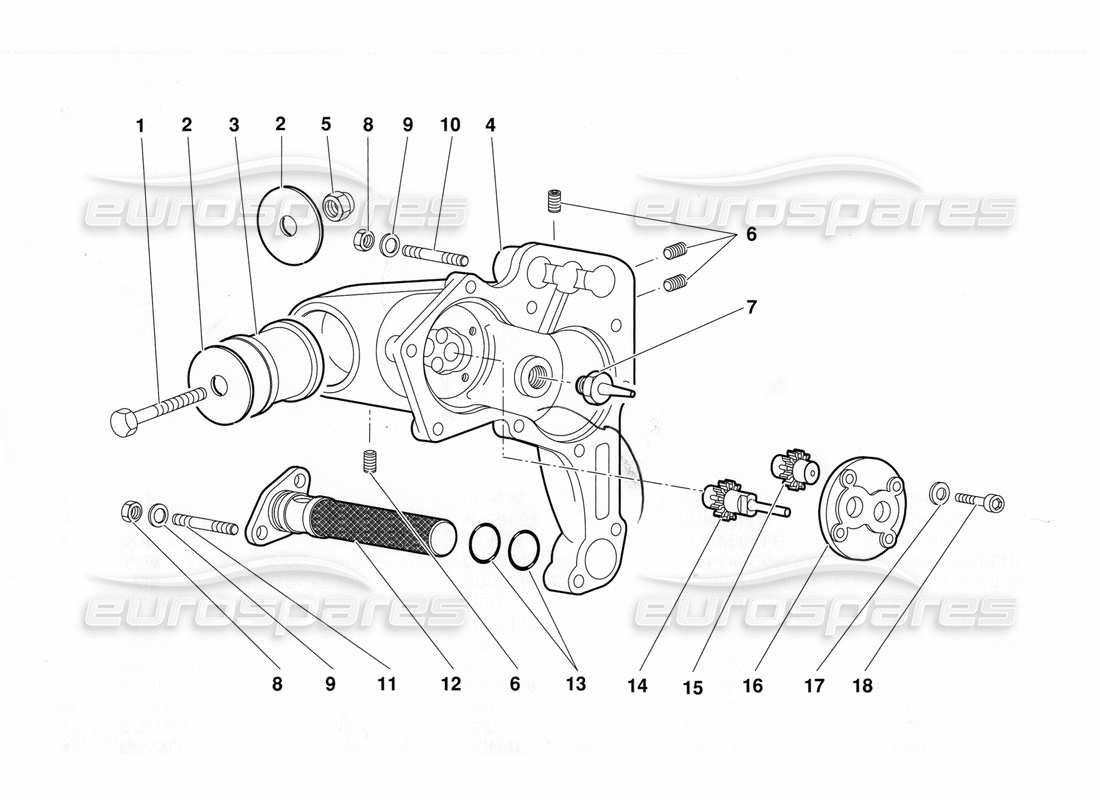 Lamborghini Diablo (1991) Gearbox Oil Pump Parts Diagram