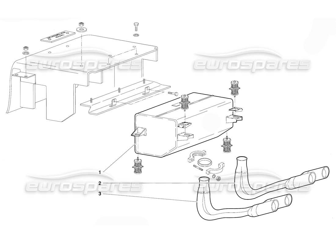 Lamborghini Diablo (1991) Exhaust System (Valid for Switzerland Version - October 1991) Parts Diagram