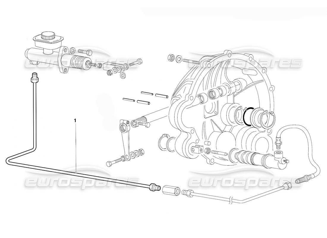 Lamborghini Diablo (1991) Clutch Control Levers (Valid for Australia Version - October 1991) Part Diagram