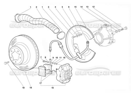 a part diagram from the Lamborghini Diablo parts catalogue