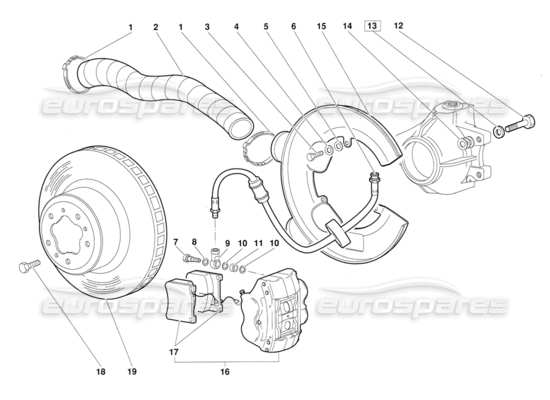 a part diagram from the Lamborghini Diablo parts catalogue