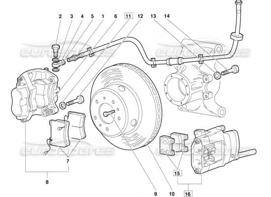 a part diagram from the Lamborghini Diablo parts catalogue