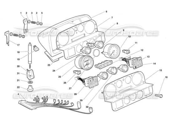 a part diagram from the Lamborghini Diablo parts catalogue