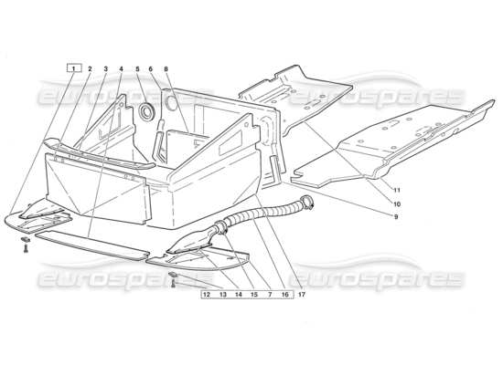 a part diagram from the Lamborghini Diablo parts catalogue