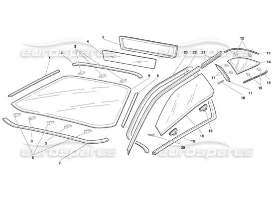 a part diagram from the Lamborghini Diablo parts catalogue