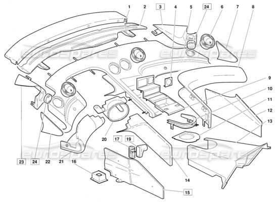 a part diagram from the Lamborghini Diablo parts catalogue