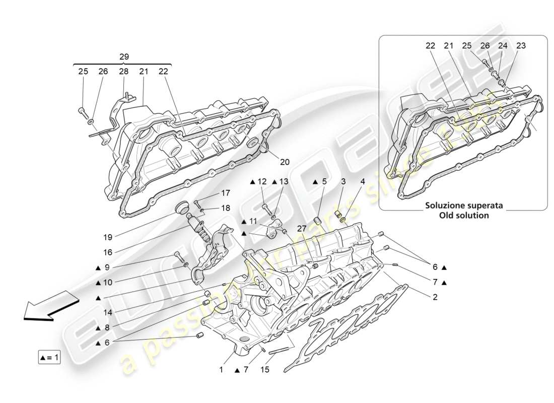Maserati GranTurismo (2013) RH cylinder head Part Diagram