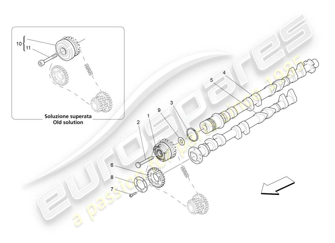 Maserati GranTurismo (2013) rh cylinder head camshafts Part Diagram