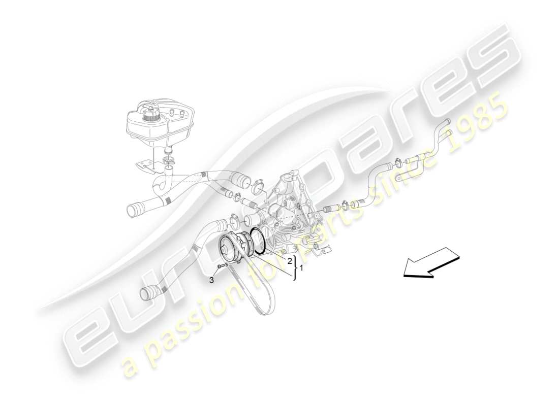 Maserati GranTurismo (2013) cooling system: water pump Part Diagram