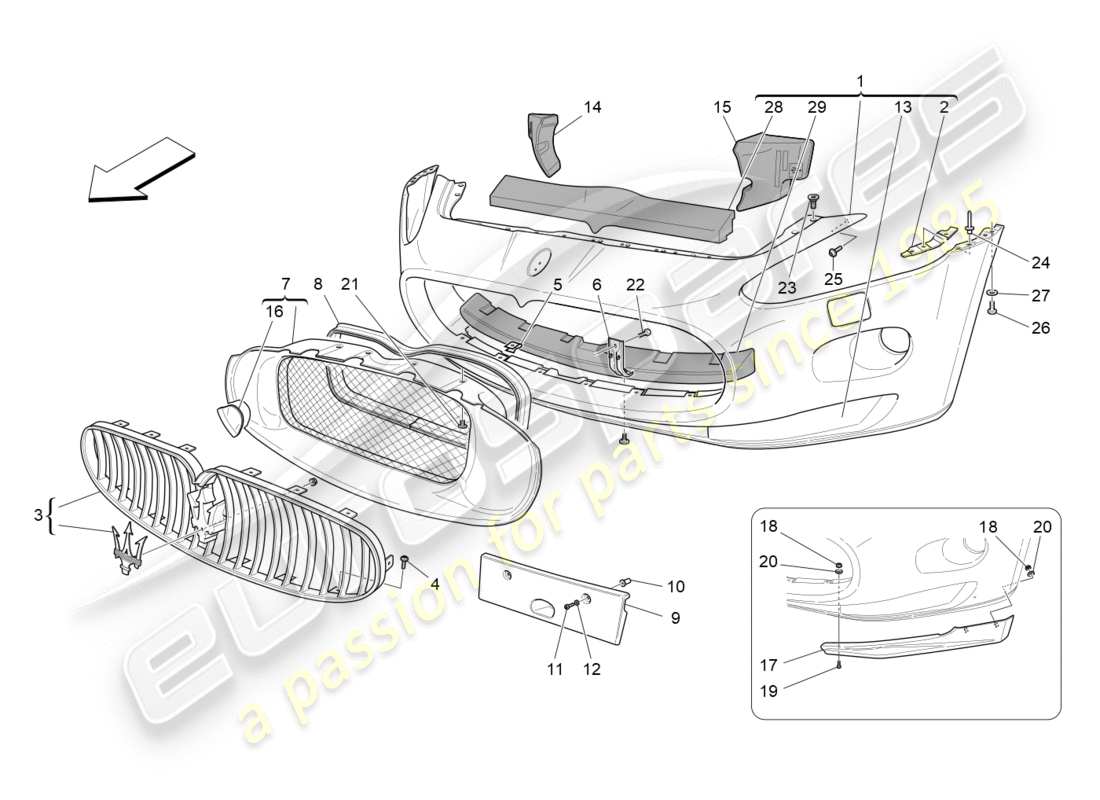 Maserati GranTurismo (2013) FRONT BUMPER Part Diagram