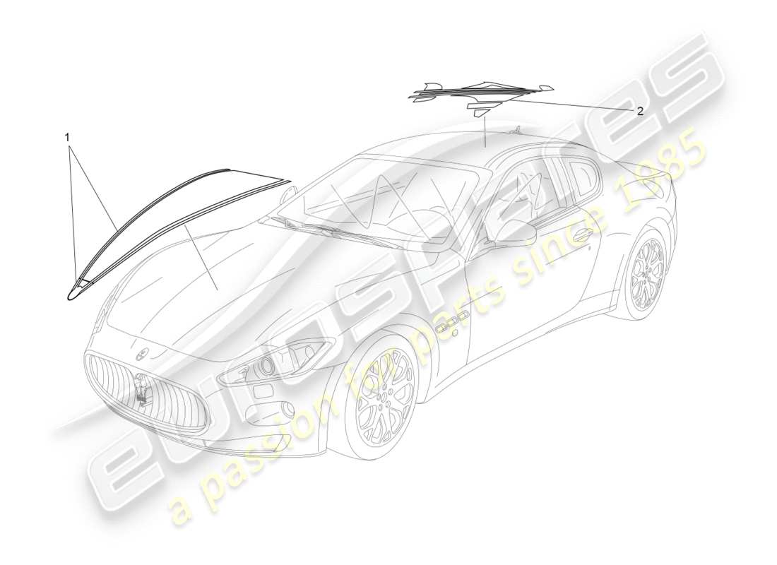 Maserati GranTurismo (2013) shields, trims and covering panels Part Diagram