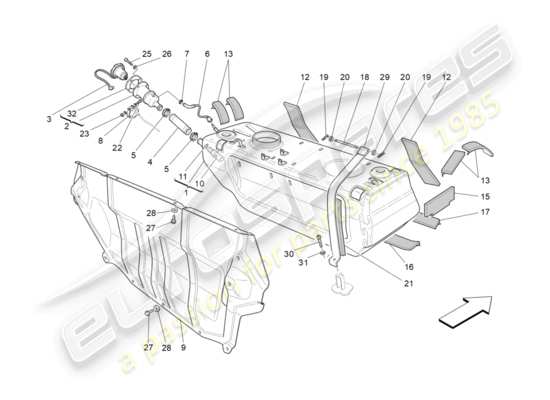 a part diagram from the Maserati GranTurismo (2013) parts catalogue