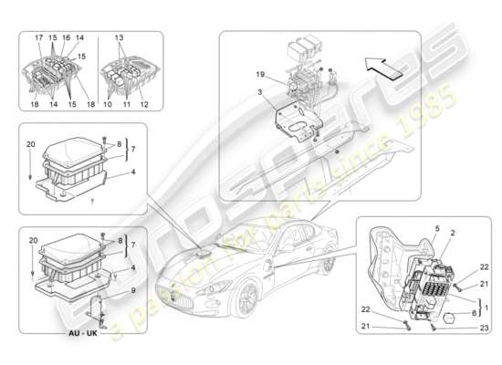 a part diagram from the Maserati GranTurismo (2013) parts catalogue