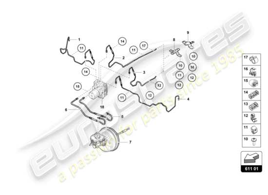 a part diagram from the Lamborghini LP610-4 Spyder (2018) parts catalogue