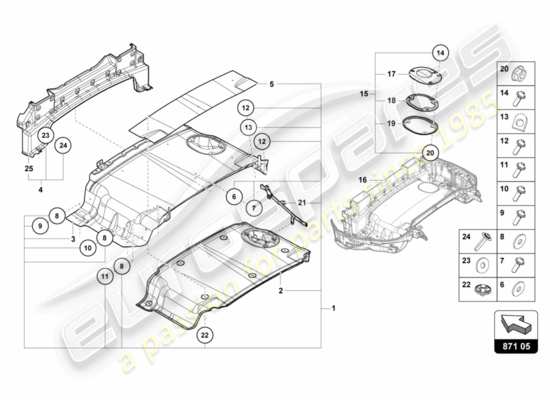 a part diagram from the Lamborghini Huracan LP610 parts catalogue