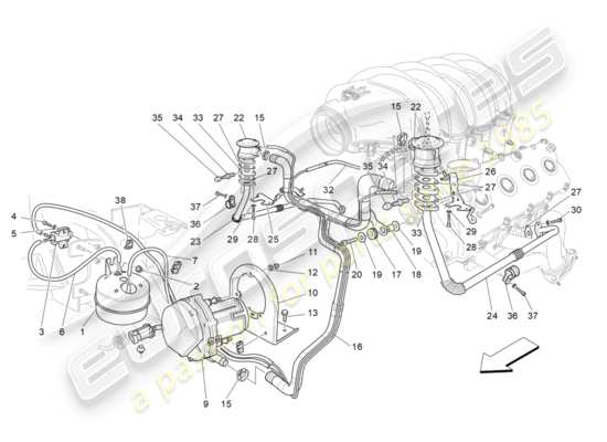 a part diagram from the Maserati GranTurismo (2014) parts catalogue