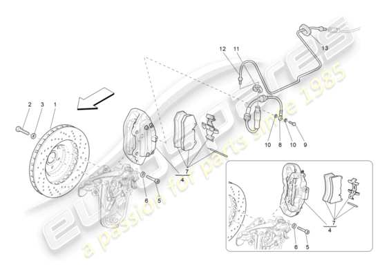 a part diagram from the Maserati GranTurismo (2014) parts catalogue
