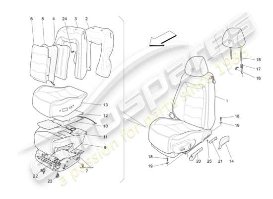 a part diagram from the Maserati GranTurismo (2014) parts catalogue