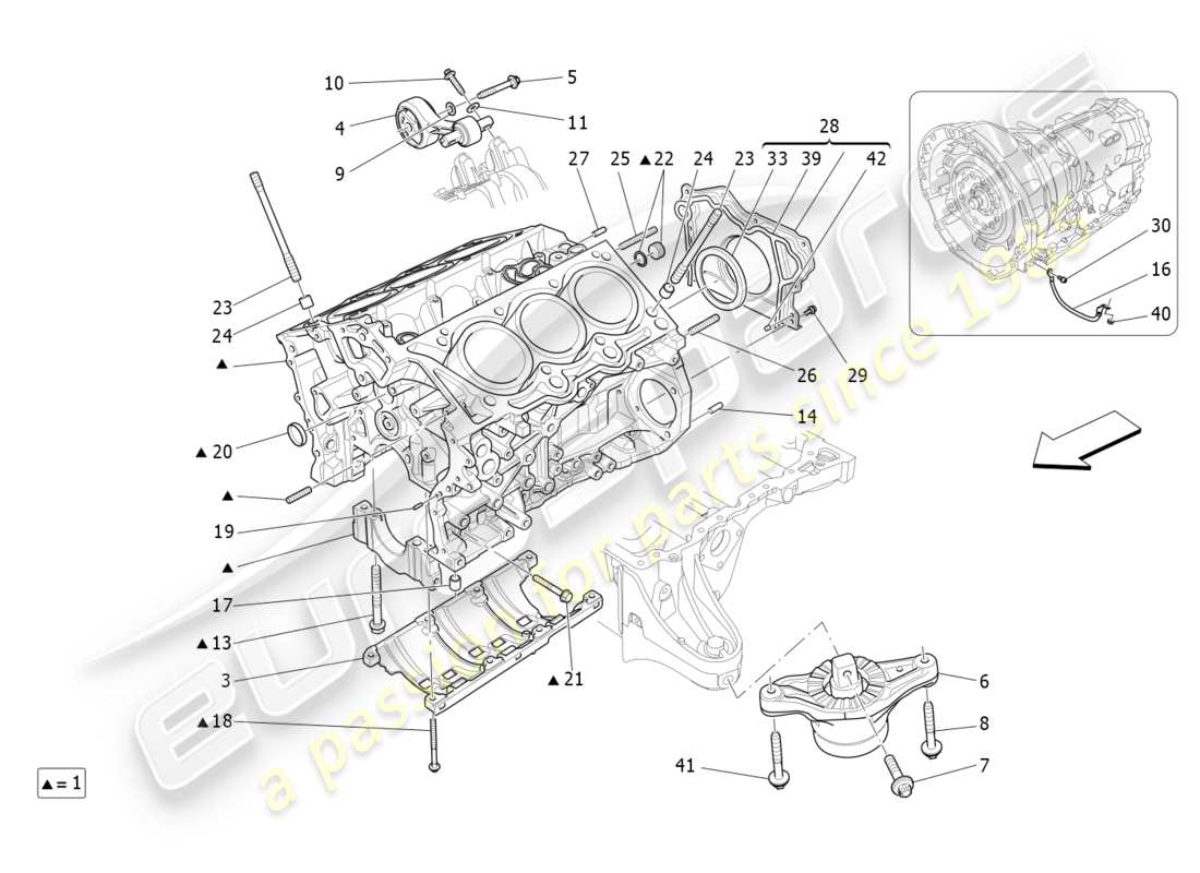 Maserati QTP 3.0 BT V6 410HP (2014) crankcase Part Diagram