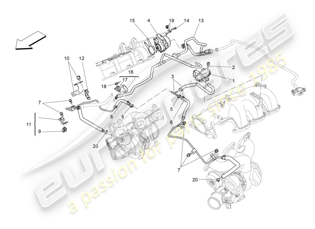 Maserati QTP 3.0 BT V6 410HP (2014) additional air system Part Diagram