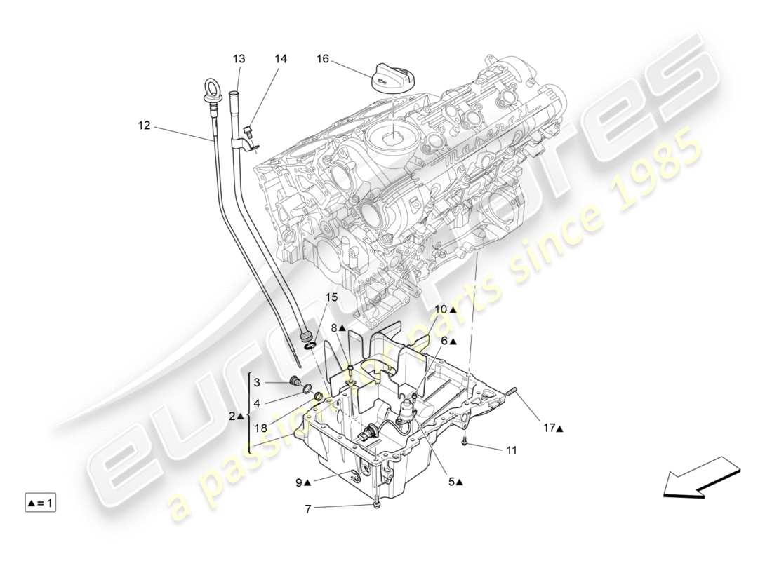 Maserati QTP 3.0 BT V6 410HP (2014) lubrication system: circuit and collection Part Diagram