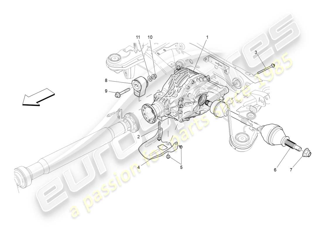Maserati QTP 3.0 BT V6 410HP (2014) DIFFERENTIAL AND REAR AXLE SHAFTS Part Diagram
