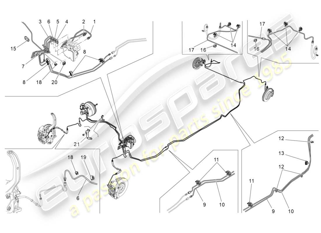 Maserati QTP 3.0 BT V6 410HP (2014) lines Part Diagram