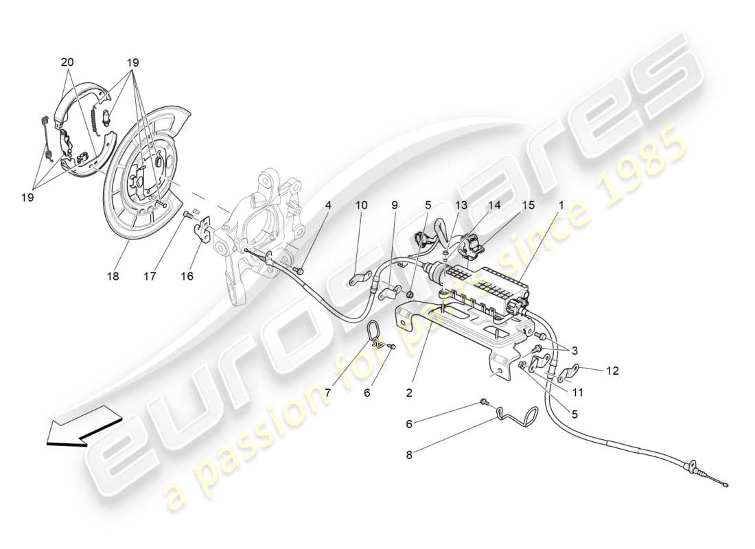 Maserati QTP 3.0 BT V6 410HP (2014) PARKING BRAKE Part Diagram