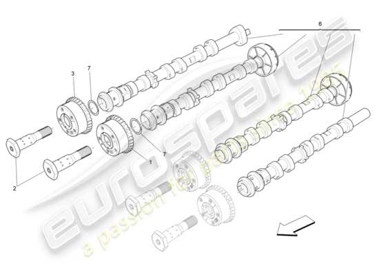 a part diagram from the Maserati Quattroporte M156 (2014 onwards) parts catalogue