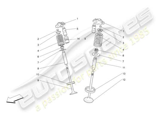 a part diagram from the Maserati Quattroporte M156 (2014 onwards) parts catalogue