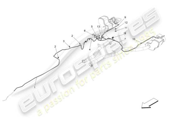 a part diagram from the Maserati Quattroporte M156 (2014 onwards) parts catalogue