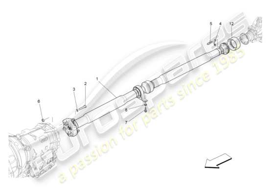 a part diagram from the Maserati Quattroporte M156 (2014 onwards) parts catalogue