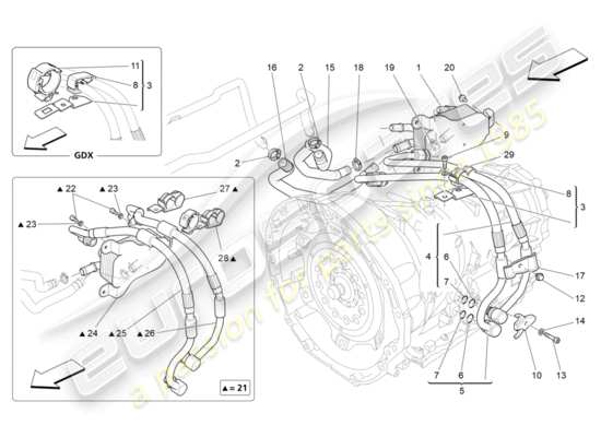 a part diagram from the Maserati Quattroporte M156 (2014 onwards) parts catalogue