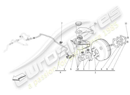 a part diagram from the Maserati Quattroporte M156 (2014 onwards) parts catalogue