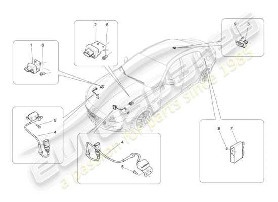 a part diagram from the Maserati Quattroporte M156 (2014 onwards) parts catalogue