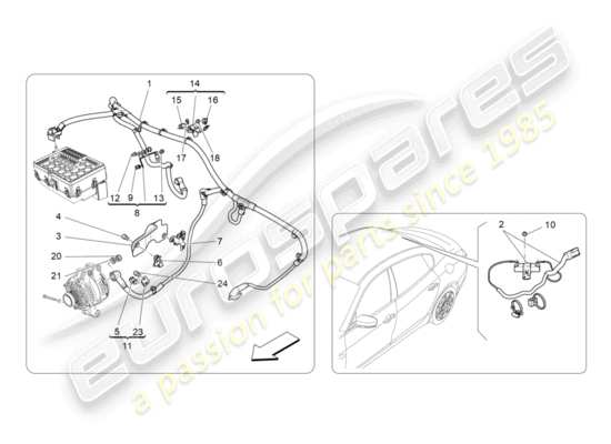 a part diagram from the Maserati Quattroporte M156 (2014 onwards) parts catalogue