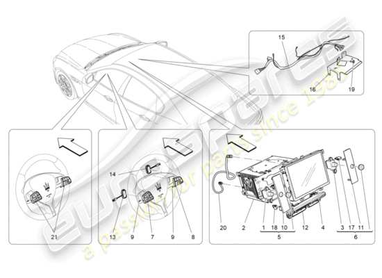 a part diagram from the Maserati Quattroporte M156 (2014 onwards) parts catalogue