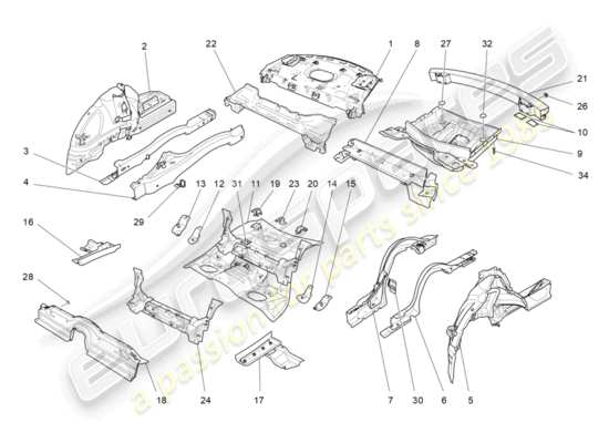 a part diagram from the Maserati Quattroporte M156 (2014 onwards) parts catalogue