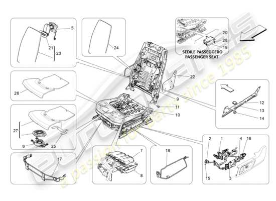 a part diagram from the Maserati Quattroporte M156 (2014 onwards) parts catalogue