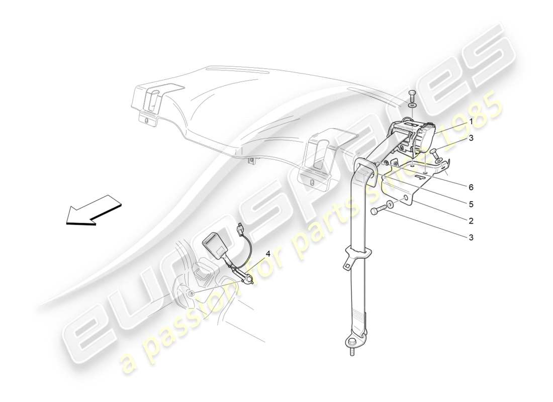 Maserati GranTurismo (2015) REAR SEAT BELTS Part Diagram