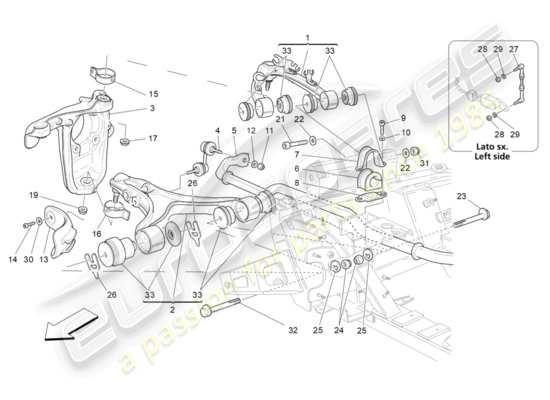 a part diagram from the Maserati GranTurismo parts catalogue