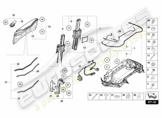 a part diagram from the Lamborghini LP610-4 Spyder (2019) parts catalogue